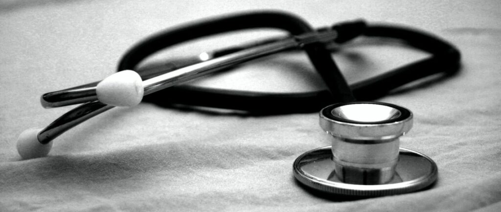 black and gray stethoscope